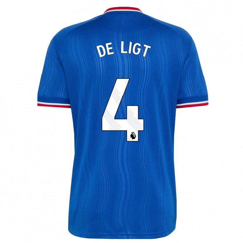Danxen Mujer Camiseta Matthijs De Ligt #4 Azul Blanco Rojo 2ª Equipación 2026/27 La Camisa