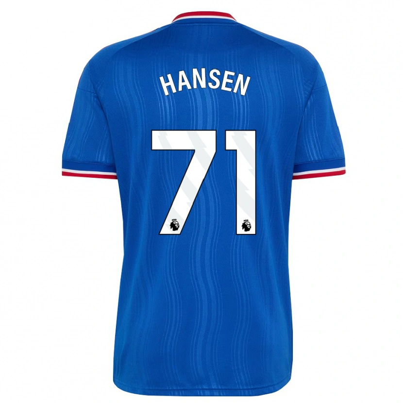 Danxen Mujer Camiseta Isak Hansen-Aaroen #71 Azul Blanco Rojo 2ª Equipación 2026/27 La Camisa