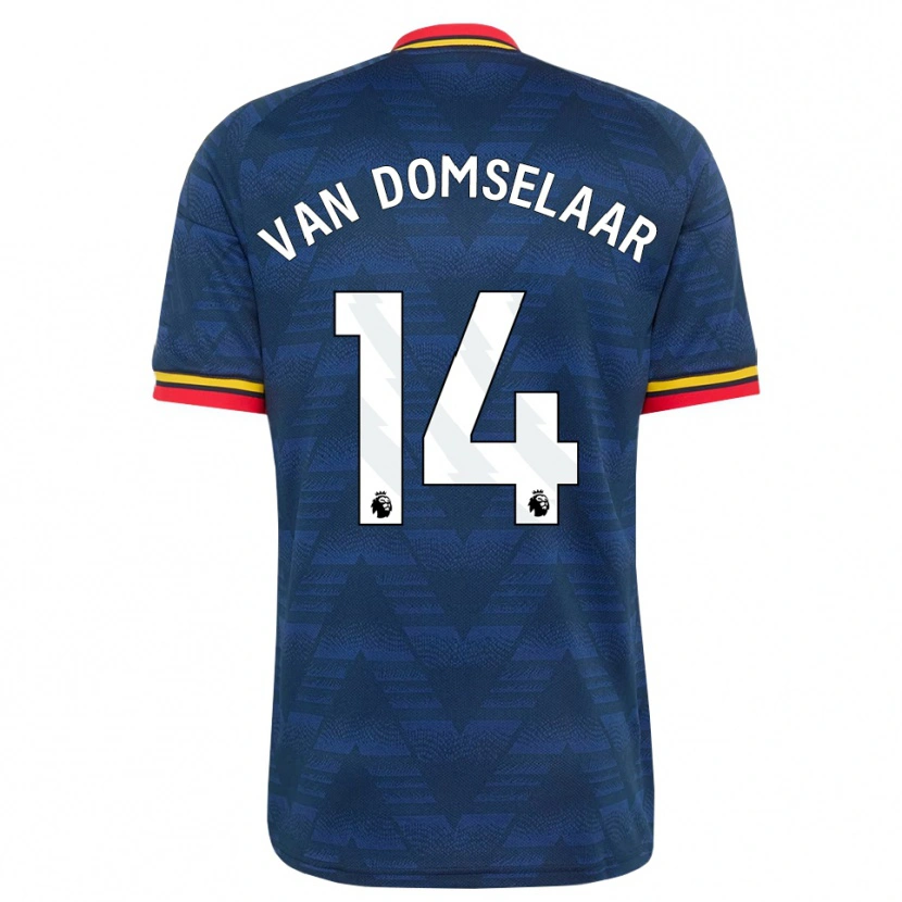 Danxen Mujer Camiseta Daphne Van Domselaar #14 Azulmedianoche Amarillo Rojo 2ª Equipación 2026/27 La Camisa