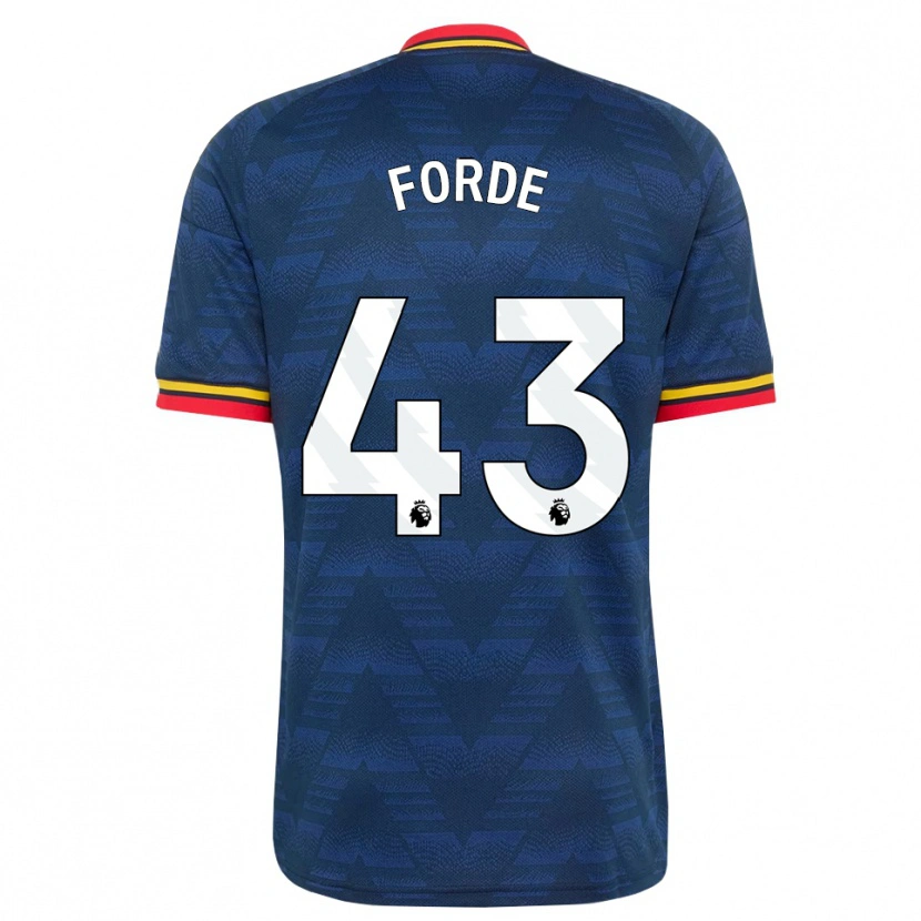 Danxen Mujer Camiseta Romari Forde #43 Azulmedianoche Amarillo Rojo 2ª Equipación 2026/27 La Camisa