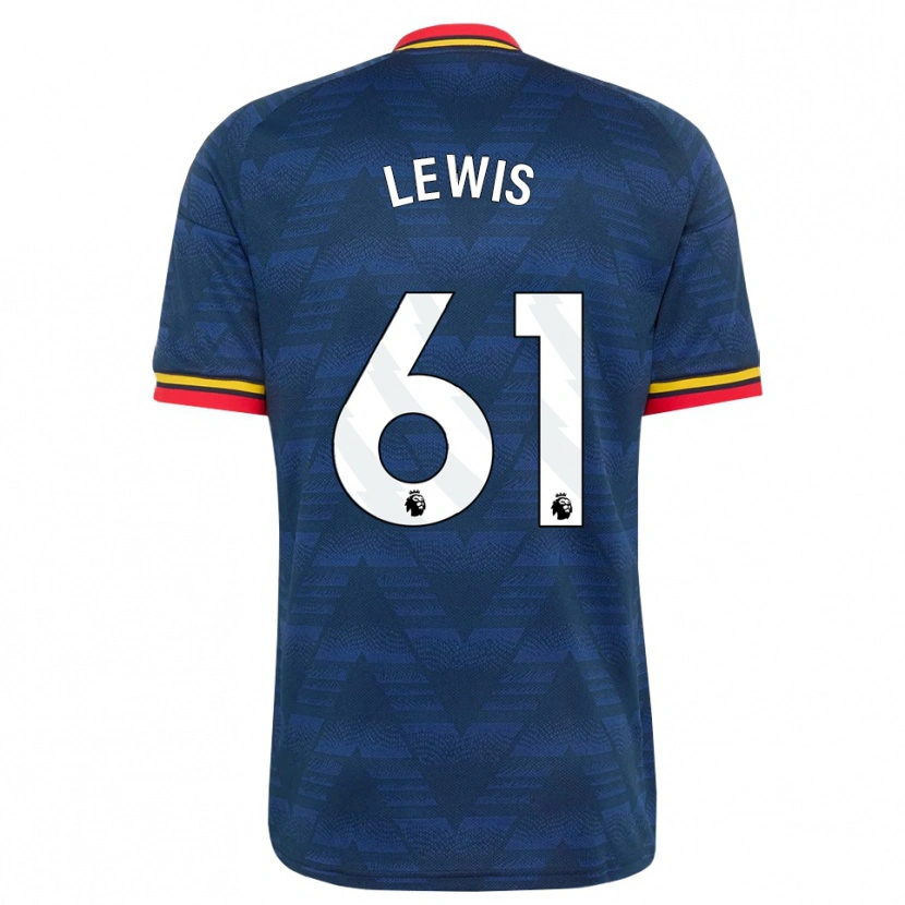 Danxen Mujer Camiseta George Lewis #61 Azulmedianoche Amarillo Rojo 2ª Equipación 2026/27 La Camisa