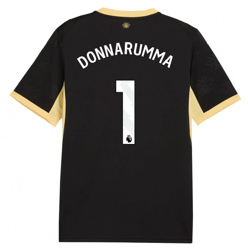 Danxen Mujer Camiseta Gianluigi Donnarumma #1 Negro Amarillo 2ª Equipación 2026/27 La Camisa