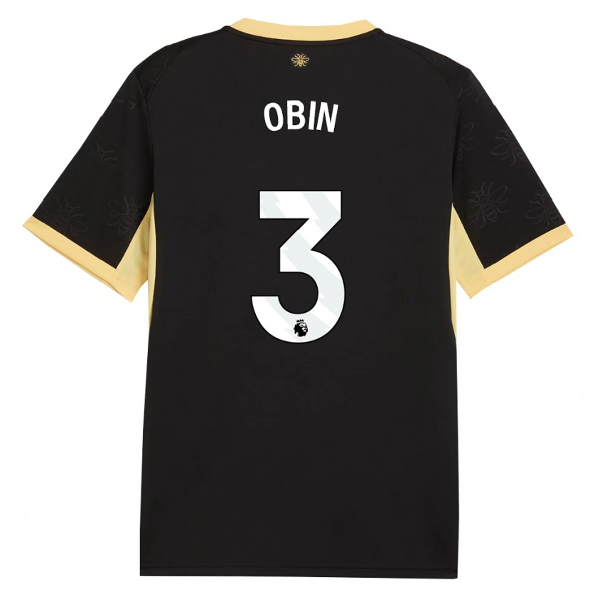 Danxen Mujer Camiseta Yohann Obin #3 Negro Amarillo 2ª Equipación 2026/27 La Camisa