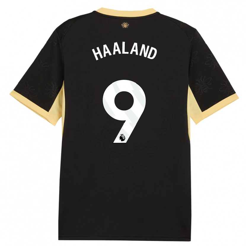 Danxen Mujer Camiseta Erling Haaland #9 Negro Amarillo 2ª Equipación 2026/27 La Camisa
