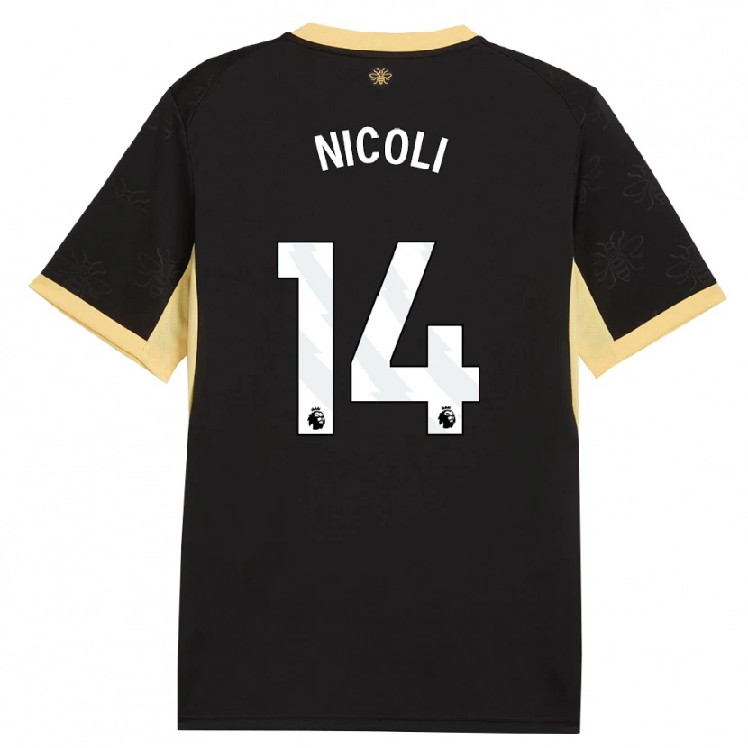Danxen Mujer Camiseta Kerolin Nicoli #14 Negro Amarillo 2ª Equipación 2026/27 La Camisa