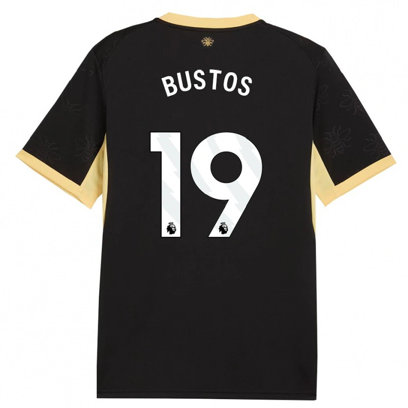 Danxen Mujer Camiseta Nahuel Bustos #19 Negro Amarillo 2ª Equipación 2026/27 La Camisa