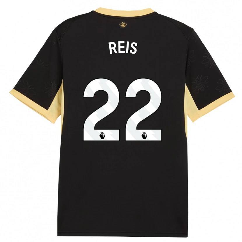 Danxen Mujer Camiseta Vitor Reis #22 Negro Amarillo 2ª Equipación 2026/27 La Camisa