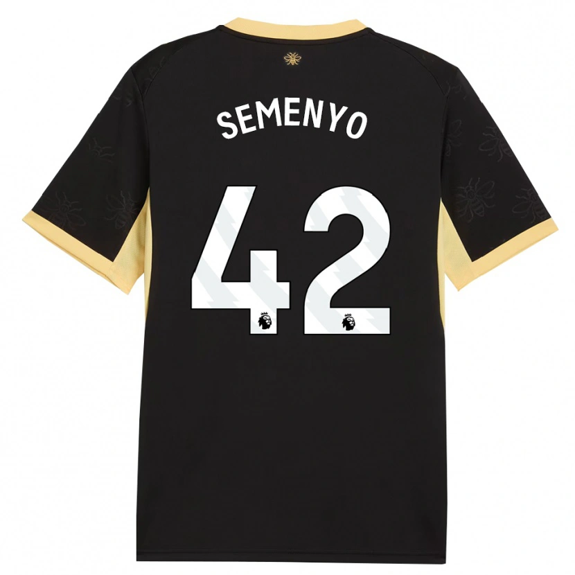 Danxen Mujer Camiseta Antoine Semenyo #42 Negro Amarillo 2ª Equipación 2026/27 La Camisa