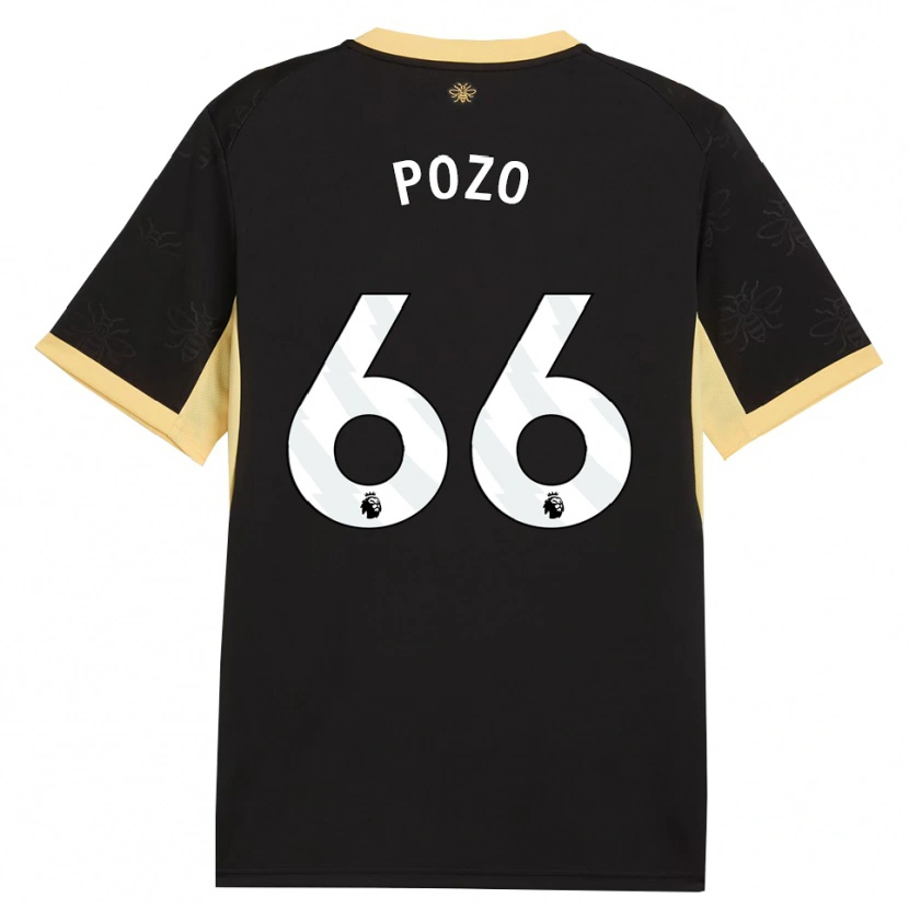 Danxen Mujer Camiseta Iker Pozo #66 Negro Amarillo 2ª Equipación 2026/27 La Camisa