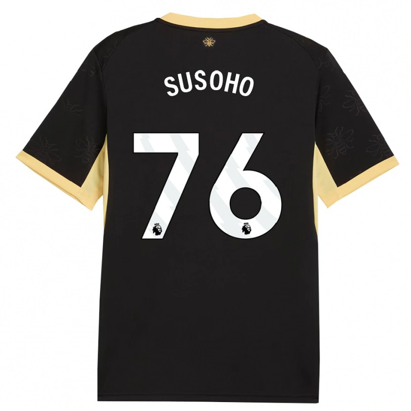 Danxen Mujer Camiseta Mahamadou Susoho #76 Negro Amarillo 2ª Equipación 2026/27 La Camisa