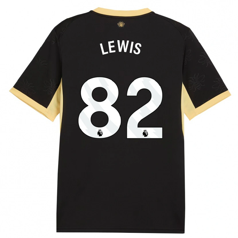 Danxen Mujer Camiseta Rico Lewis #82 Negro Amarillo 2ª Equipación 2026/27 La Camisa