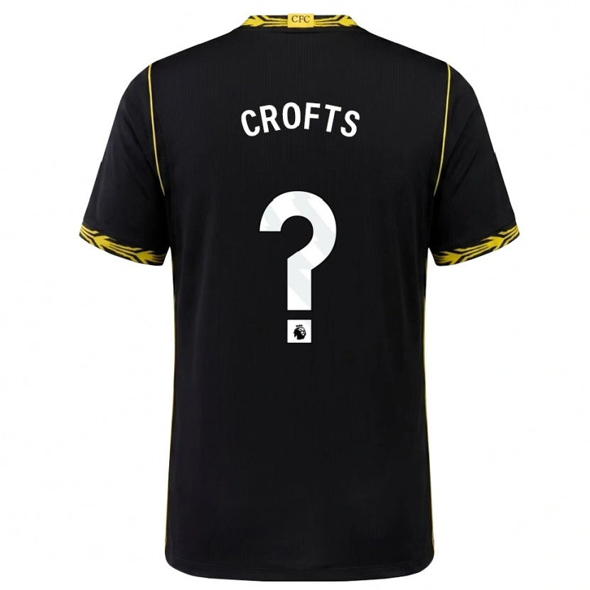 Danxen Mujer Camiseta Oliver Crofts #0 Negro Amarillo 2ª Equipación 2026/27 La Camisa