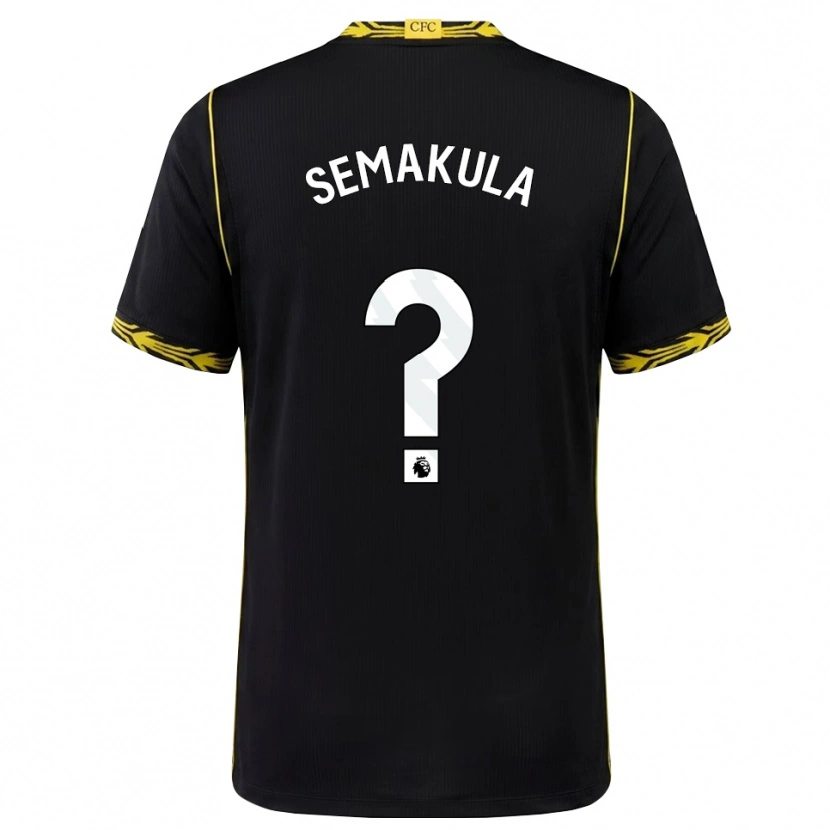 Danxen Mujer Camiseta Eliah Semakula #0 Negro Amarillo 2ª Equipación 2026/27 La Camisa