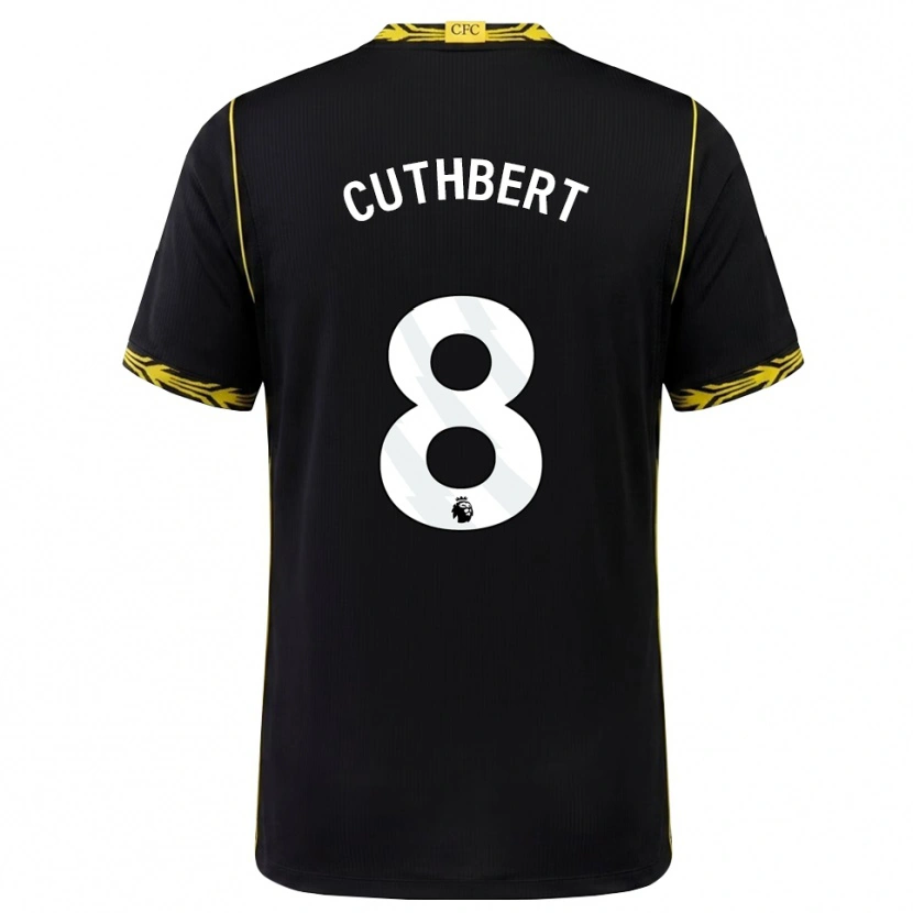Danxen Mujer Camiseta Erin Cuthbert #8 Negro Amarillo 2ª Equipación 2026/27 La Camisa