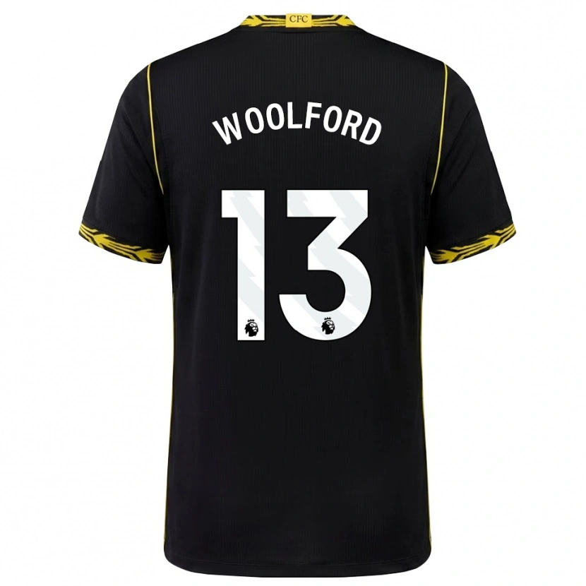 Danxen Mujer Camiseta Aaron Woolford #13 Negro Amarillo 2ª Equipación 2026/27 La Camisa