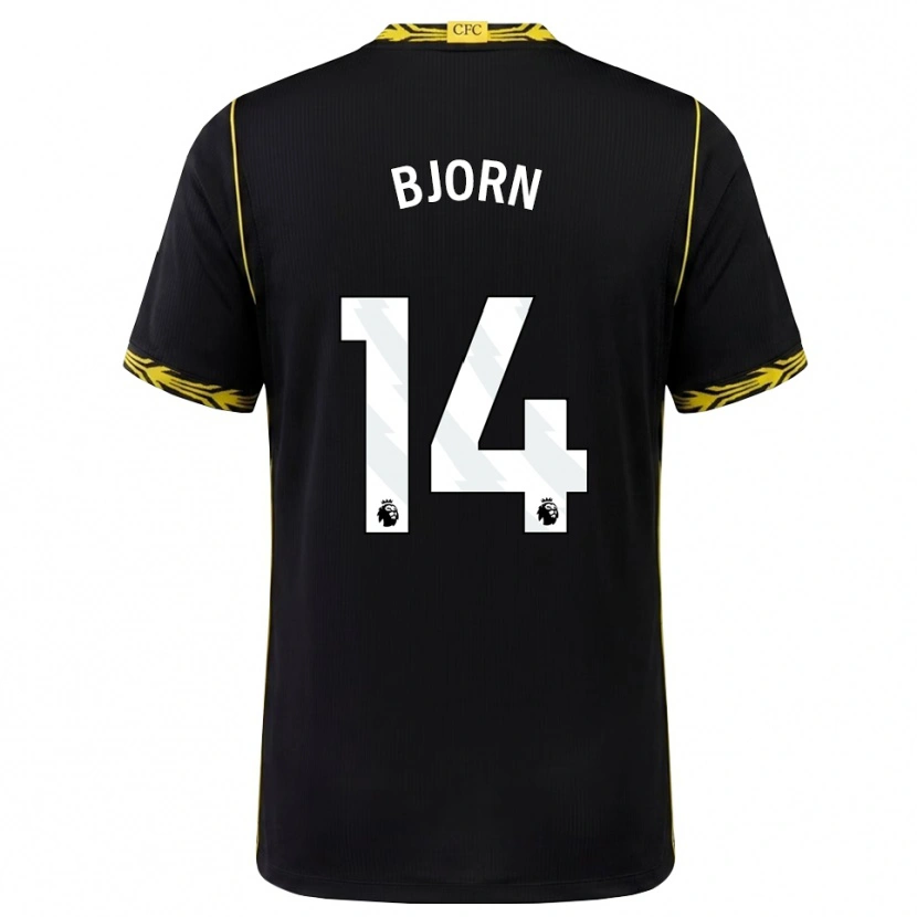 Danxen Mujer Camiseta Nathalie Björn #14 Negro Amarillo 2ª Equipación 2026/27 La Camisa