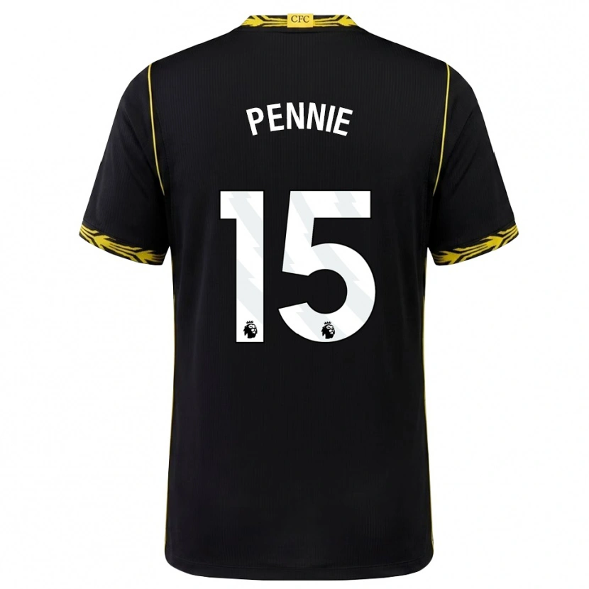 Danxen Mujer Camiseta Andrew Pennie #15 Negro Amarillo 2ª Equipación 2026/27 La Camisa