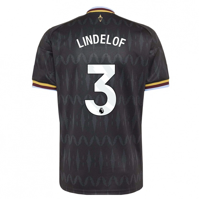 Danxen Mujer Camiseta Victor Lindelöf #3 Azulaciano Negro Amarillo 2ª Equipación 2026/27 La Camisa