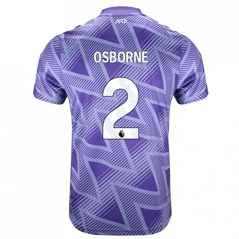 Danxen Mujer Camiseta Charlie Osborne #2 Rojovioletapálido Blanco 2ª Equipación 2026/27 La Camisa