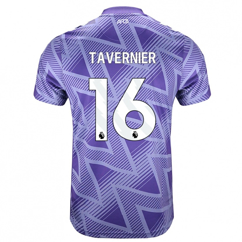 Danxen Mujer Camiseta Marcus Tavernier #16 Rojovioletapálido Blanco 2ª Equipación 2026/27 La Camisa