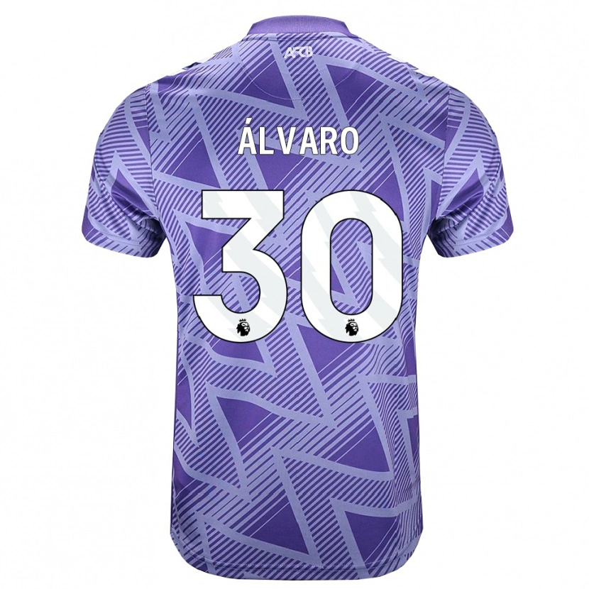 Danxen Mujer Camiseta Álvaro Rodríguez #30 Rojovioletapálido Blanco 2ª Equipación 2026/27 La Camisa