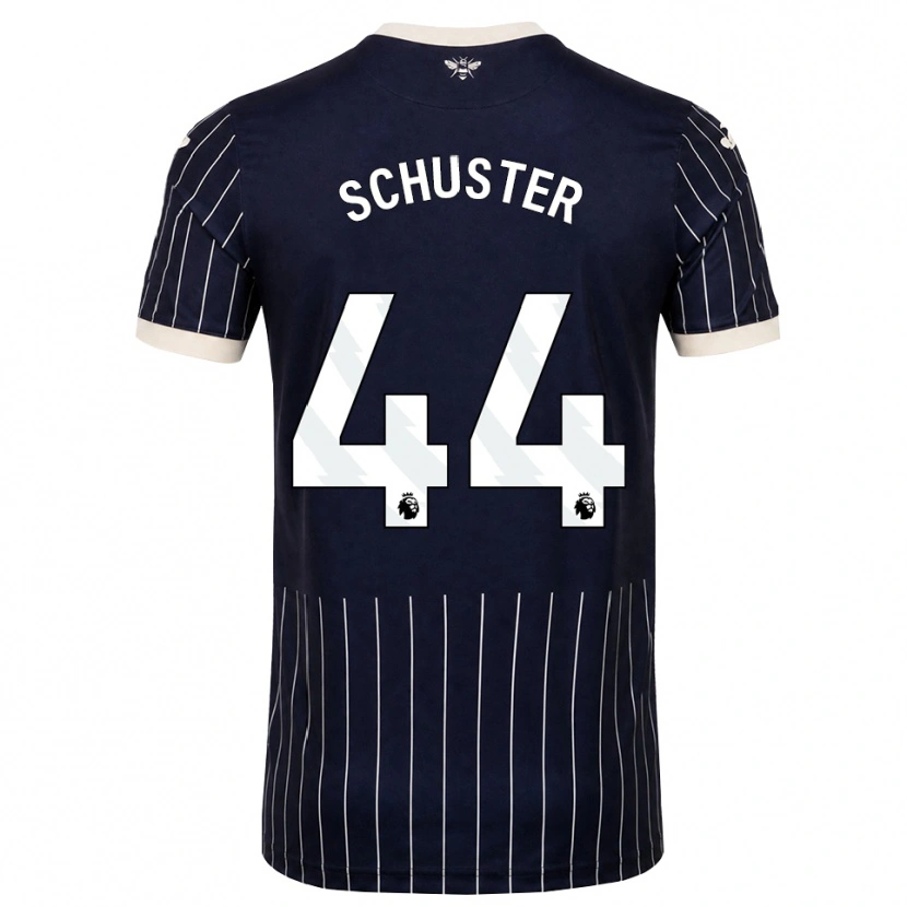 Danxen Mujer Camiseta Jannik Schuster #44 Negro Blanco 2ª Equipación 2026/27 La Camisa
