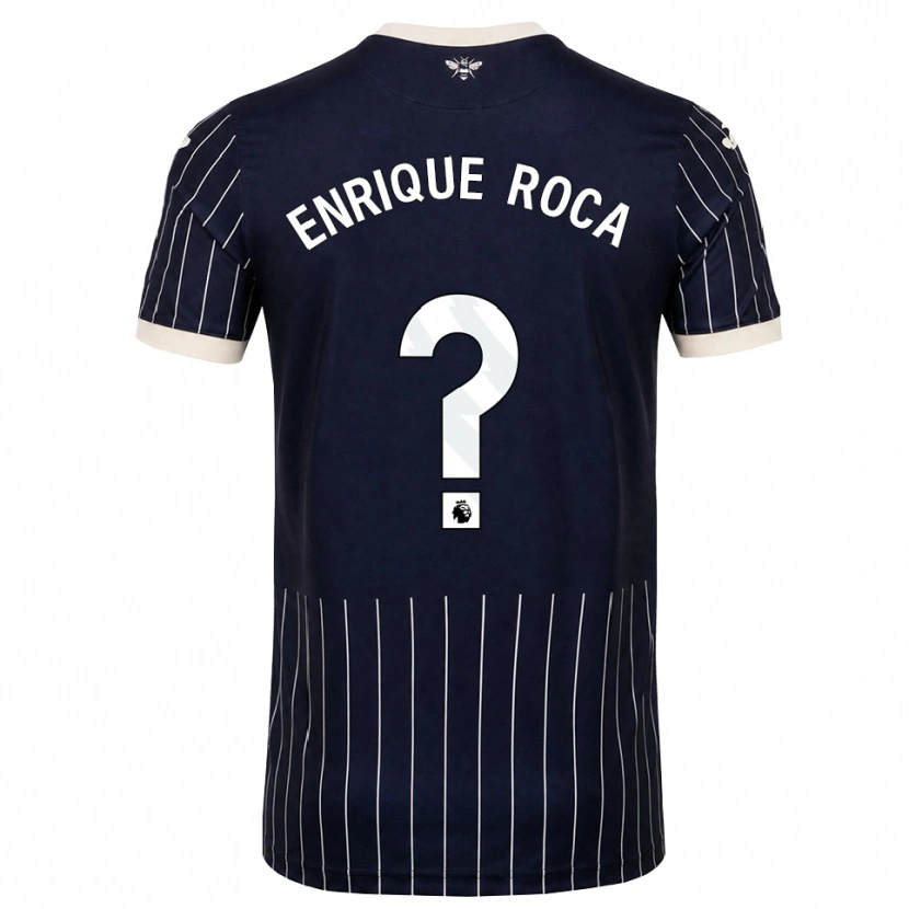 Danxen Mujer Camiseta Enrique Roca #0 Negro Blanco 2ª Equipación 2026/27 La Camisa