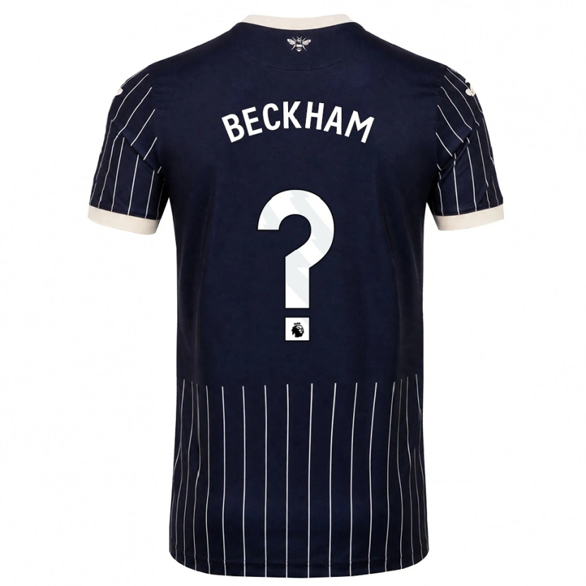Danxen Mujer Camiseta Romeo Beckham #0 Negro Blanco 2ª Equipación 2026/27 La Camisa