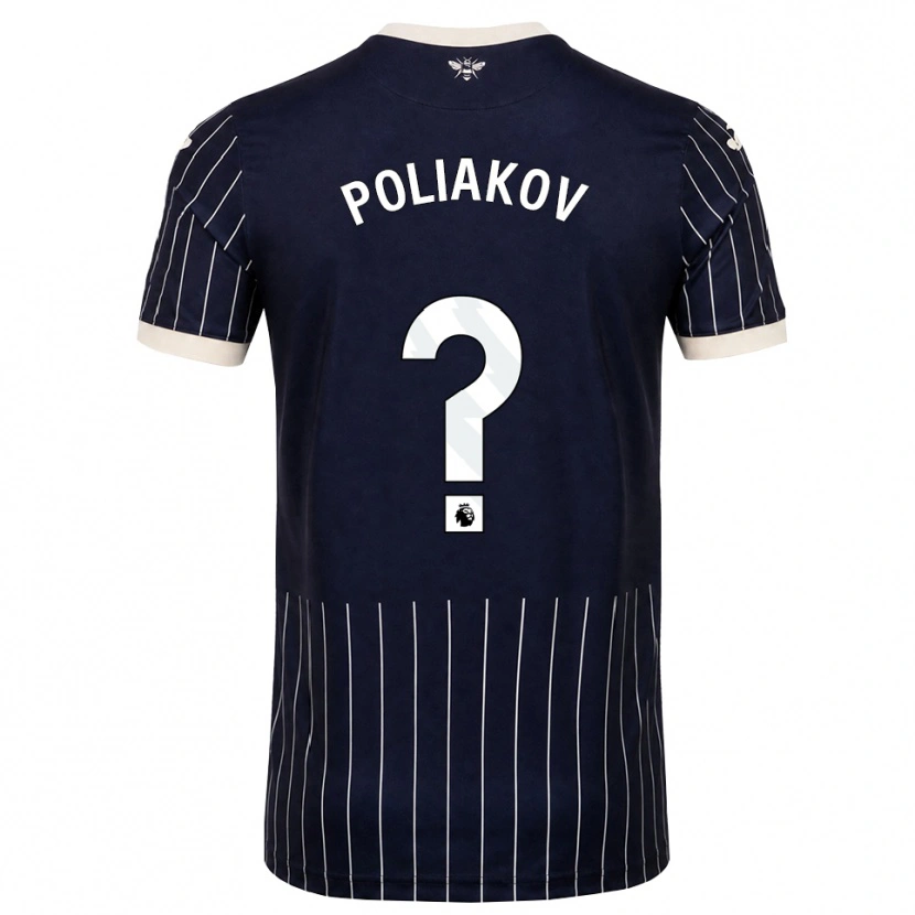 Danxen Mujer Camiseta Adam Poliakov #0 Negro Blanco 2ª Equipación 2026/27 La Camisa