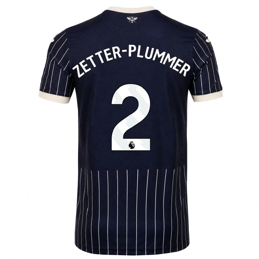 Danxen Mujer Camiseta Josh Zetter-Plummer #2 Negro Blanco 2ª Equipación 2026/27 La Camisa