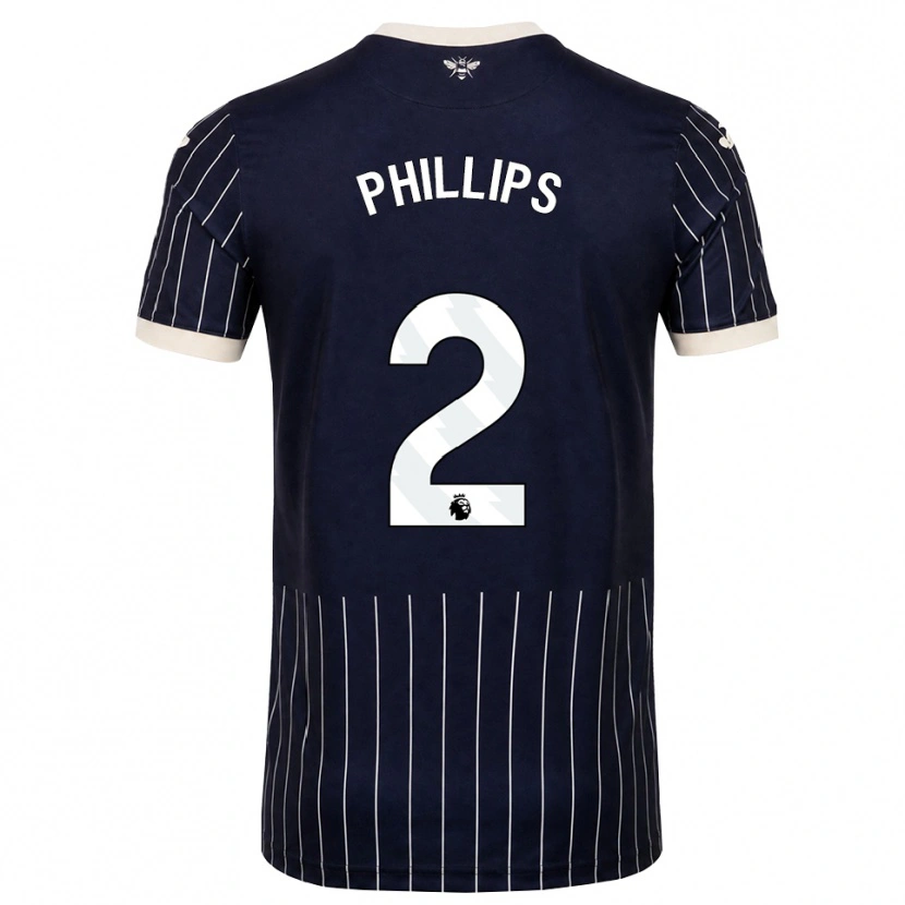Danxen Mujer Camiseta Maddie Phillips #2 Negro Blanco 2ª Equipación 2026/27 La Camisa