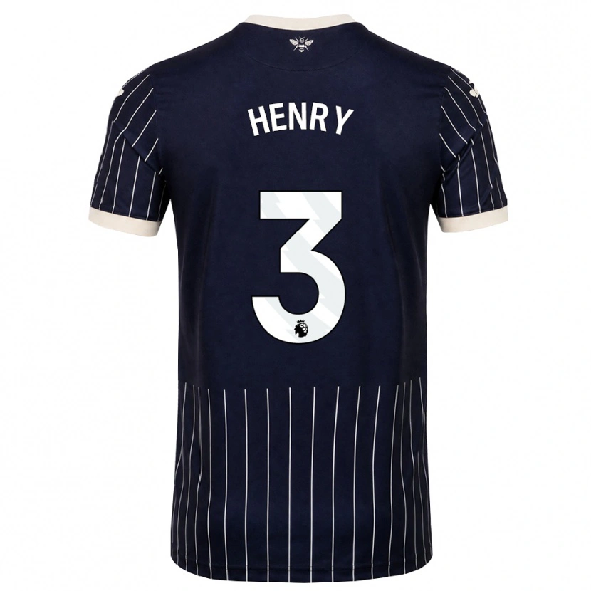 Danxen Mujer Camiseta Rico Henry #3 Negro Blanco 2ª Equipación 2026/27 La Camisa