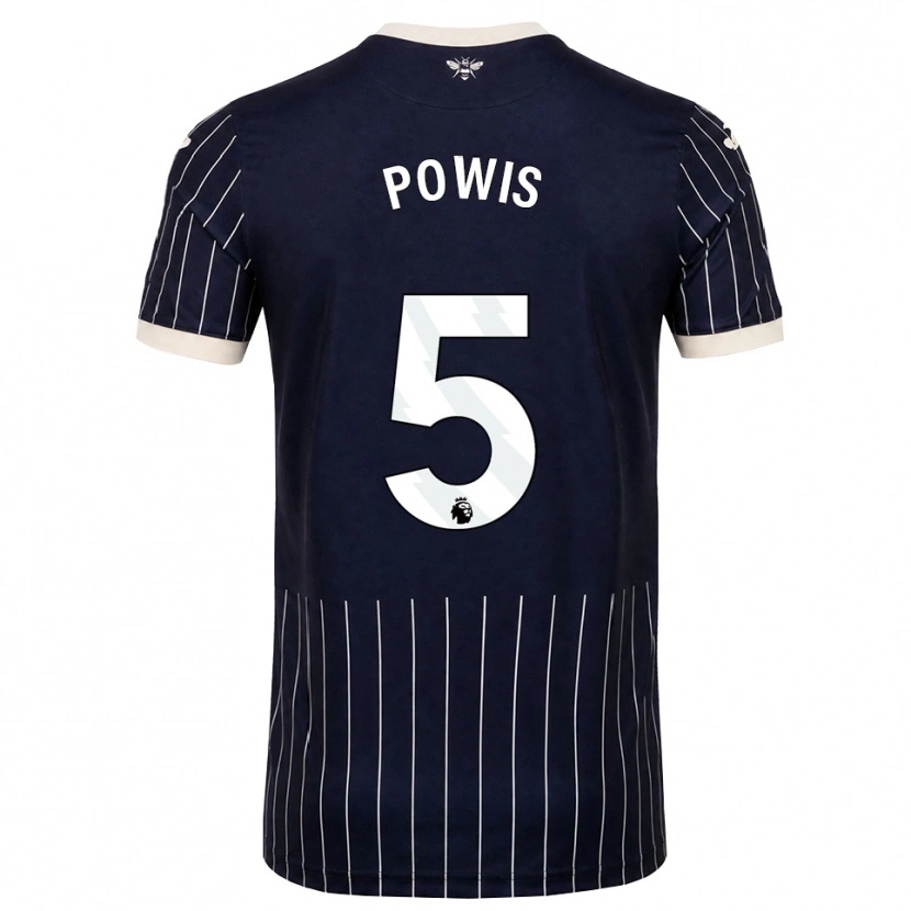 Danxen Mujer Camiseta Isaiah Powis #5 Negro Blanco 2ª Equipación 2026/27 La Camisa