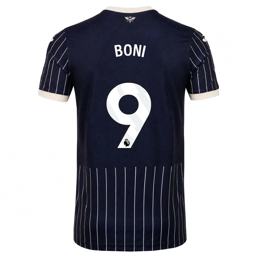Danxen Mujer Camiseta Michel Boni #9 Negro Blanco 2ª Equipación 2026/27 La Camisa