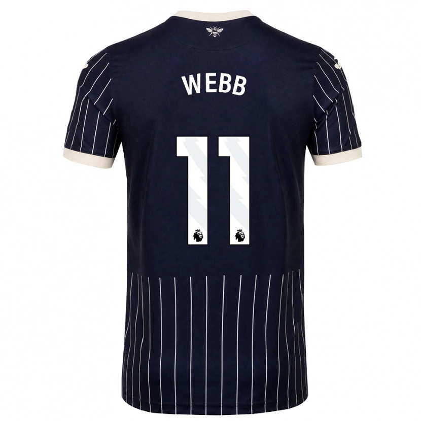 Danxen Mujer Camiseta Chloe Webb #11 Negro Blanco 2ª Equipación 2026/27 La Camisa