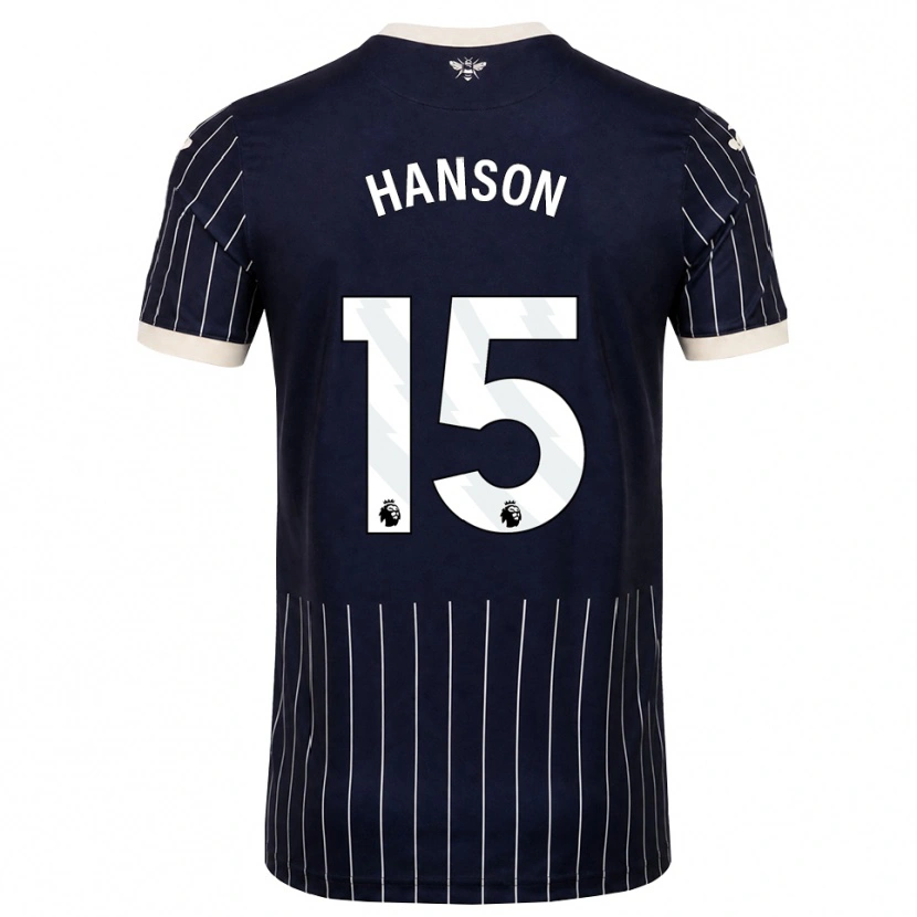 Danxen Mujer Camiseta Jacob Hanson #15 Negro Blanco 2ª Equipación 2026/27 La Camisa