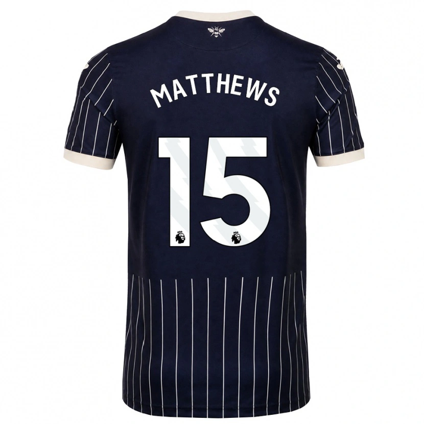 Danxen Mujer Camiseta Kirsty Matthews #15 Negro Blanco 2ª Equipación 2026/27 La Camisa