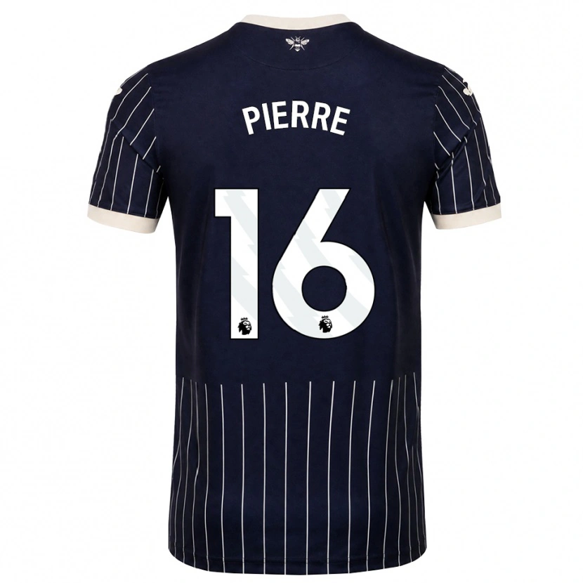 Danxen Mujer Camiseta Kyrie Pierre #16 Negro Blanco 2ª Equipación 2026/27 La Camisa