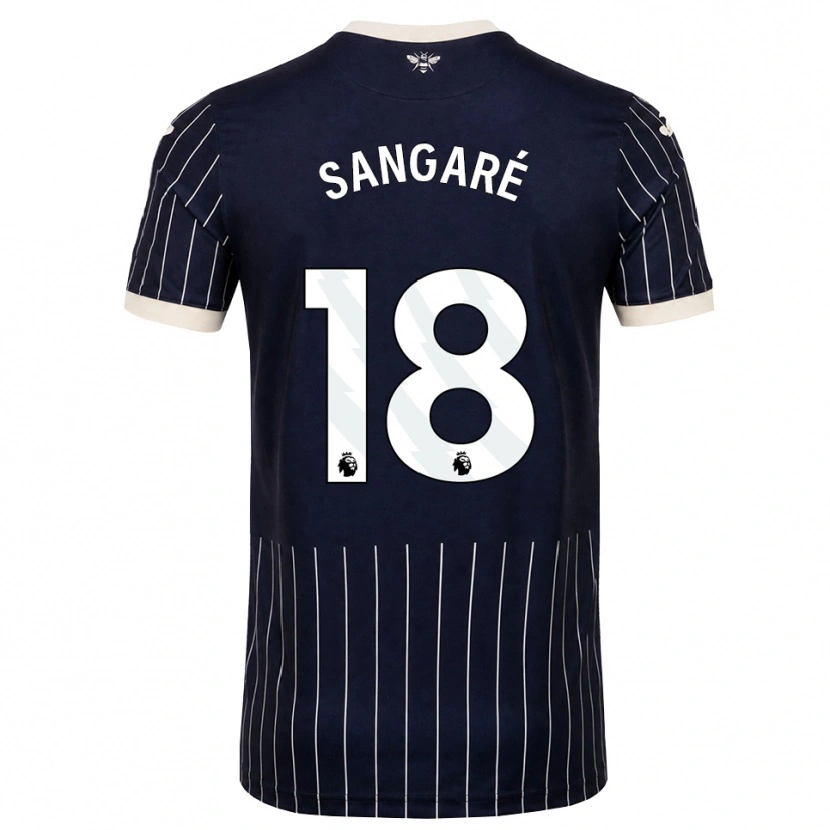 Danxen Mujer Camiseta Mamadou Sangaré #18 Negro Blanco 2ª Equipación 2026/27 La Camisa