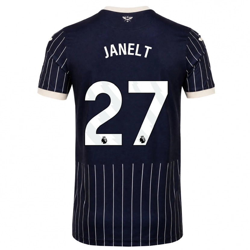 Danxen Mujer Camiseta Vitaly Janelt #27 Negro Blanco 2ª Equipación 2026/27 La Camisa
