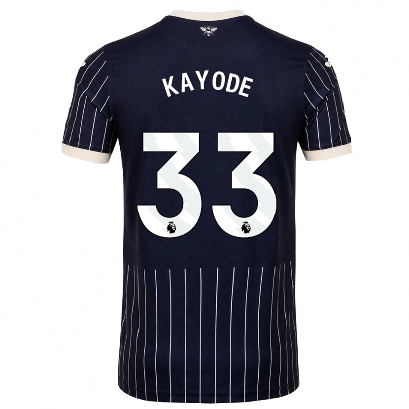 Danxen Mujer Camiseta Michael Kayode #33 Negro Blanco 2ª Equipación 2026/27 La Camisa
