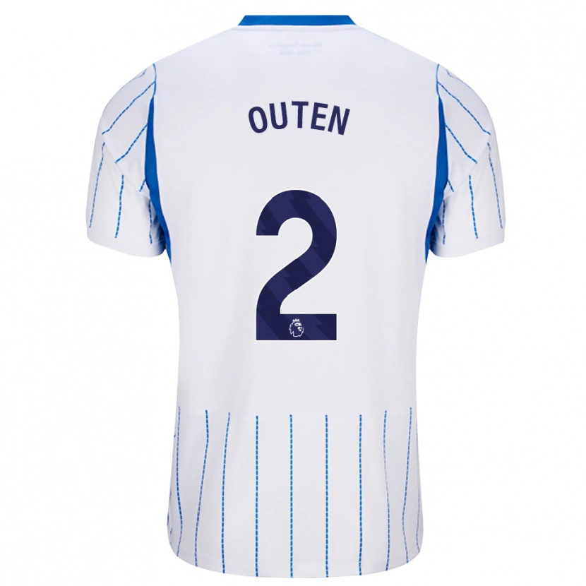 Danxen Mujer Camiseta Theo Outen #2 Azuldodger Blanco 2ª Equipación 2026/27 La Camisa