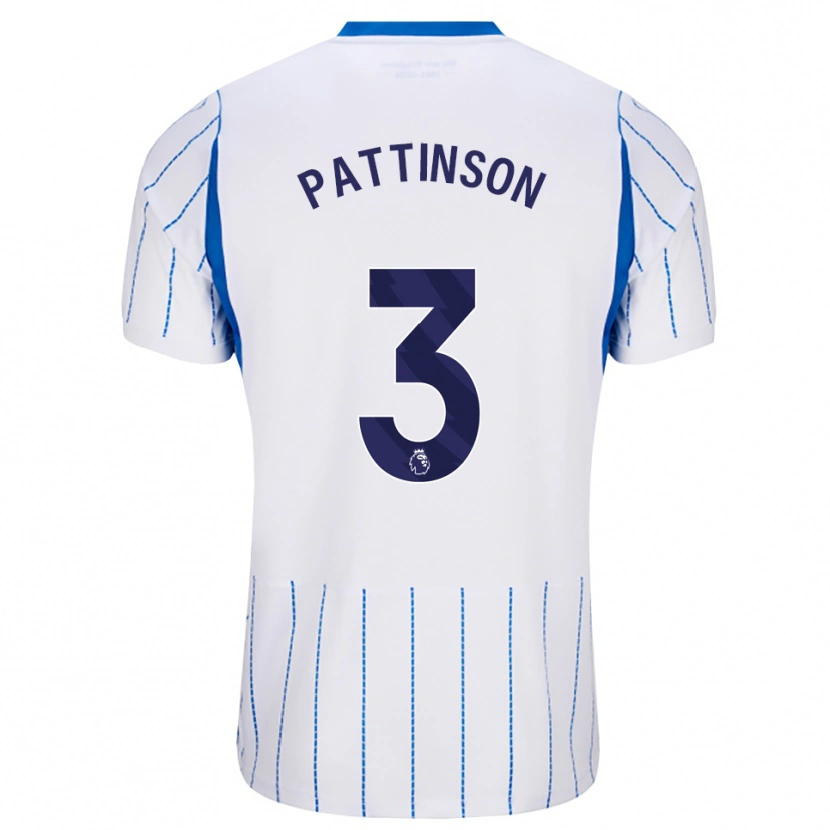 Danxen Mujer Camiseta Poppy Pattinson #3 Azuldodger Blanco 2ª Equipación 2026/27 La Camisa