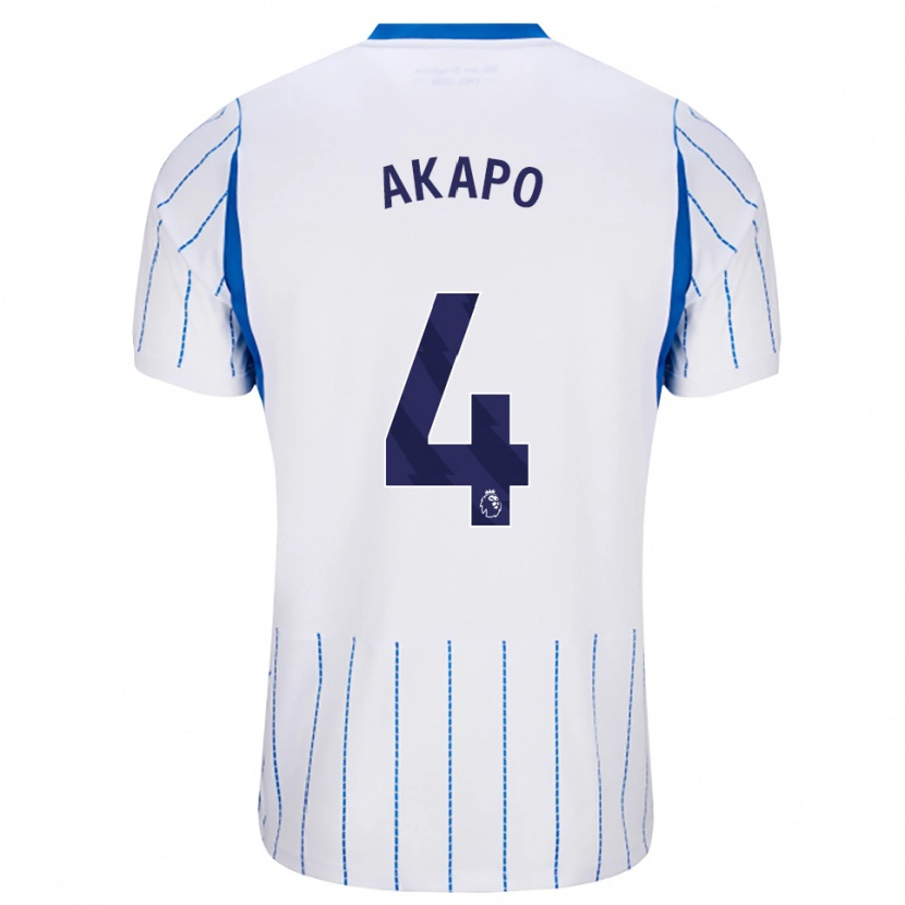 Danxen Mujer Camiseta Tobi Akapo #4 Azuldodger Blanco 2ª Equipación 2026/27 La Camisa