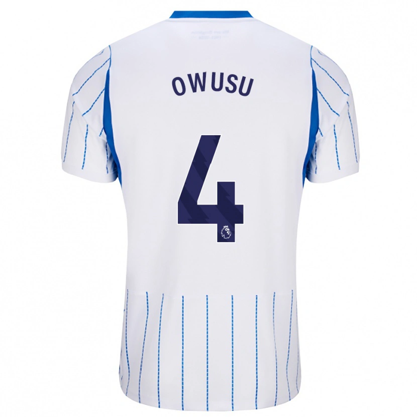Danxen Mujer Camiseta Yussif Owusu #4 Azuldodger Blanco 2ª Equipación 2026/27 La Camisa