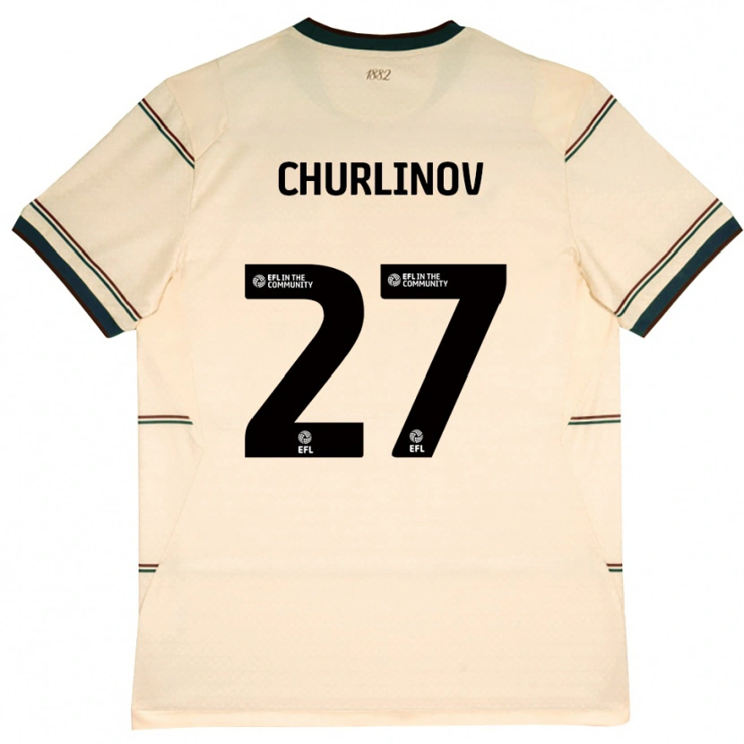 Danxen Mujer Camiseta Darko Churlinov #27 Beige Borgoña 2ª Equipación 2026/27 La Camisa