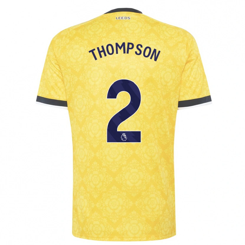 Danxen Mujer Camiseta Aiden Thompson #2 Amarillo Blanco Negro 2ª Equipación 2026/27 La Camisa