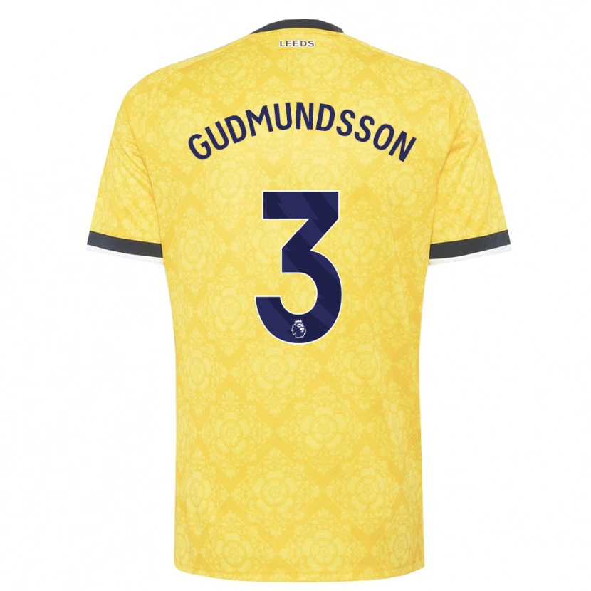 Danxen Mujer Camiseta Gabriel Gudmundsson #3 Amarillo Blanco Negro 2ª Equipación 2026/27 La Camisa