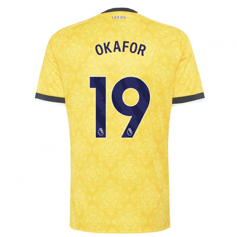 Danxen Mujer Camiseta Noah Okafor #19 Amarillo Blanco Negro 2ª Equipación 2026/27 La Camisa
