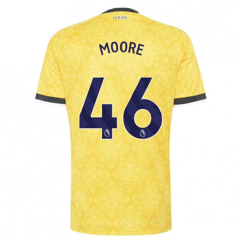 Danxen Mujer Camiseta Kris Moore #46 Amarillo Blanco Negro 2ª Equipación 2026/27 La Camisa